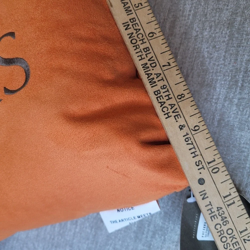 Pottery Barn GIVE THANKS Orange Lumbar Throw Pillows‎ Fall Autumn 12x16 w TAGS